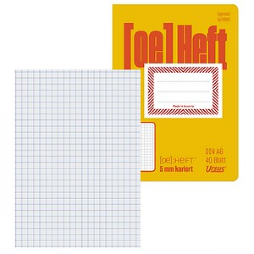 Ursus Schulheft OE Recycling kariert DIN A6 ohne Rand, 40 Blatt