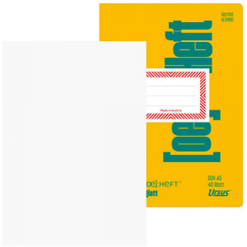 Ursus Schulheft OE Recycling Lineatur 20 glatt DIN A5 ohne, 40 Blatt