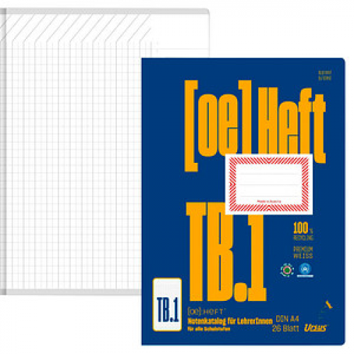 Ursus Schulheft Lehrer:innen OE Lineatur TB1 liniert DIN A4 ohne Rand, 20 Blatt