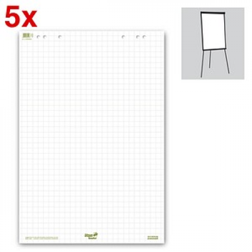 Ursus Flipchart-Papier Green kariert 68,0 x 99,0 cm, 20 Blatt, 5 Blöcke