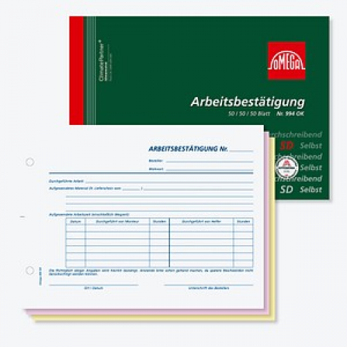 OMEGA Arbeitsbestätigung Formularbuch 994 OK