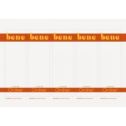 50 bene Einsteck-Rückenschilder weiß für 8,0 cm Rückenbreite