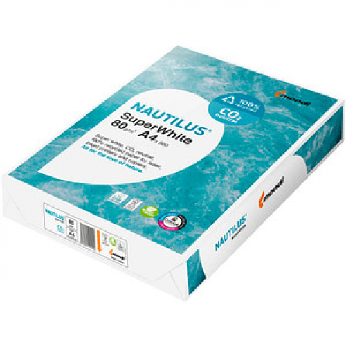 NAUTILUS® Recyclingpapier SuperWhite CO2 neutral DIN A4 80 g/qm 500 Blatt