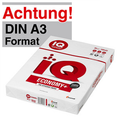 IQ Kopierpapier ECONOMY+ DIN A3 80 g/qm 500 Blatt