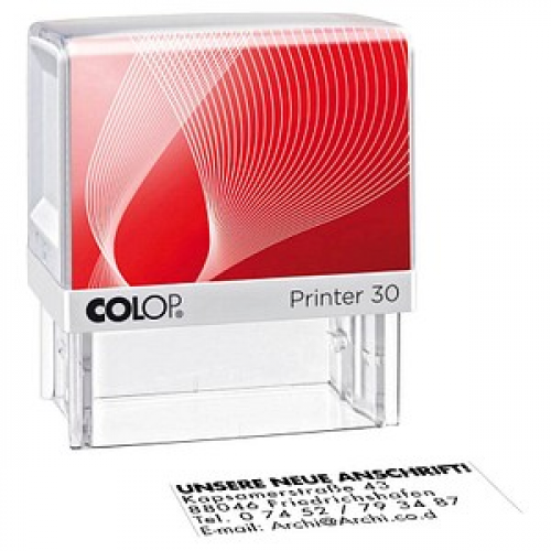 COLOP Textstempel, individualisierbar Printer 30 selbstfärbend schwarz ohne Logo