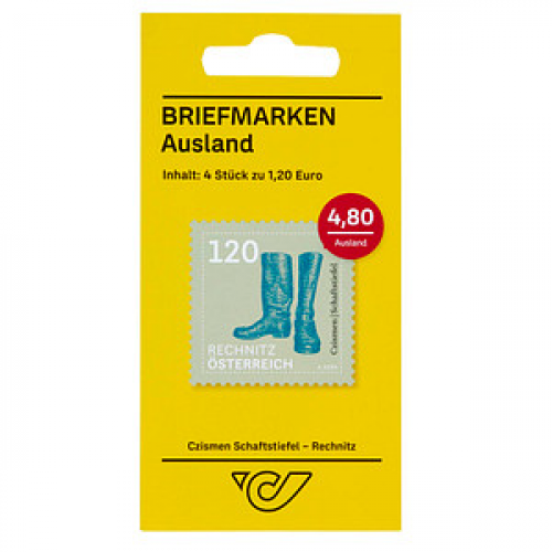 Österreichische Post 1,20 € Briefmarken ECO S "Czismen Schaftstiefel - Rechnitz" selbstklebend 4 St.