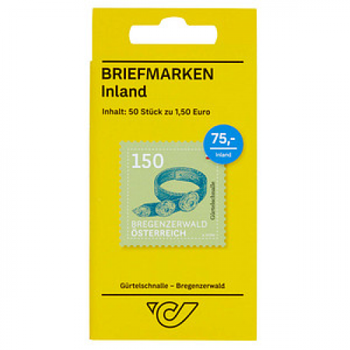 Österreichische Post 1,50 € Briefmarken ECO M "Gürtelschnalle - Bregenzerwald" selbstklebend 50 St.