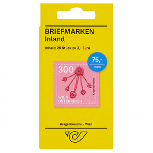 Österreichische Post 3,00 € Briefmarken ECO M "Kragenbrosche - Wien" selbstklebend 25 St.