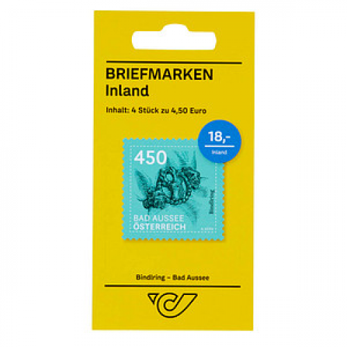 Österreichische Post 4,50 € Briefmarken ECO M "Bindlring - Bad Aussee" selbstklebend 4 St.