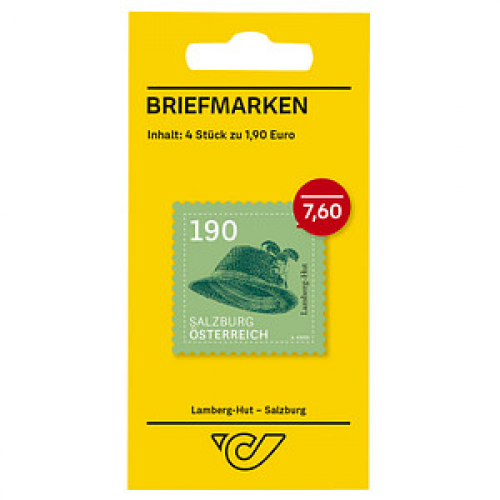 Österreichische Post 1,90 € Briefmarken ECO S (Welt) / ECO M (EU + Rest Europa) "Lamberg-Hut - Salzburg" selbstklebend 4 St.