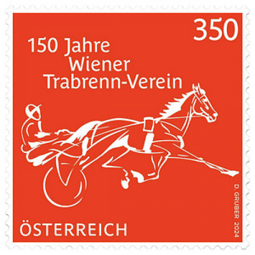 Österreichische Post 3,50 € Einschreibenmarken "150 Jahre Wiener Trabrenn-Verein" nassklebend, 50 St.