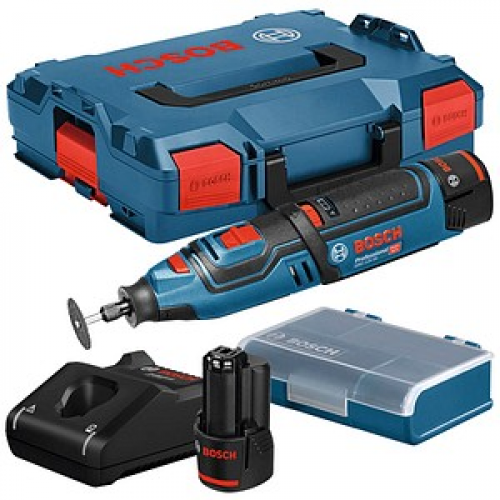 BOSCH Professional GRO 12V-35 Akku-Rotationsschneider 12,0 V, mit 2 Akkus