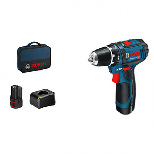 BOSCH Professional GSR 12V-15 Akku-Bohrschrauber 12,0 V, mit 2 Akkus