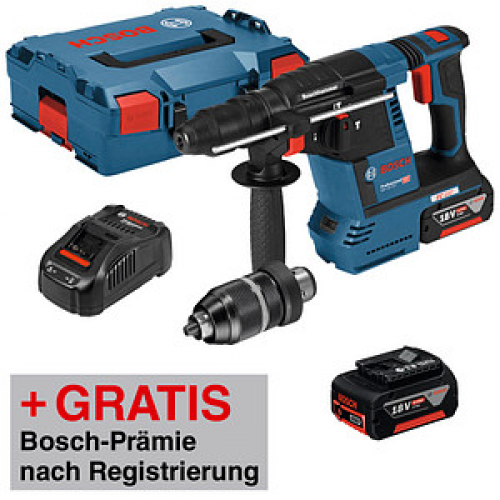 AKTION: BOSCH Professional GBH 18V-26 F Akku-Bohrhammer-Set 18,0 V, mit 2 Akkus mit Prämie nach Registrierung