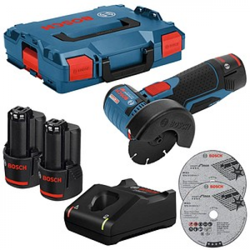 BOSCH Professional GWS 12V-76 Akku-Winkelschleifer-Set 12,0 V, mit 2 Akkus