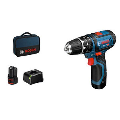 BOSCH Professional GSB 12V-15 Akku-Schlagbohrschrauber-Set 12,0 V, mit 2 Akkus