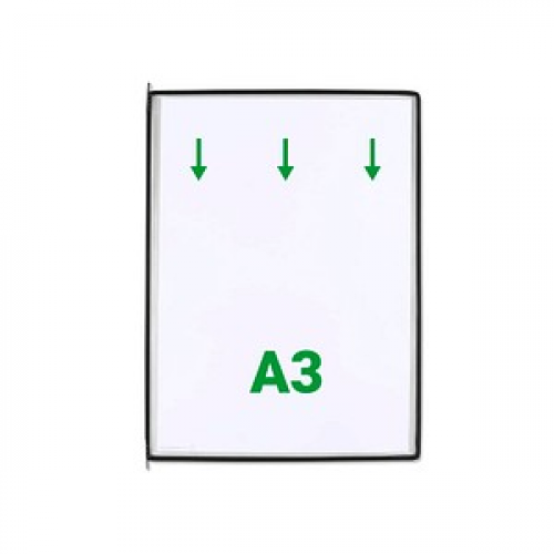 20 tarifold Sichttafeln DIN A3 schwarz, Öffnung oben