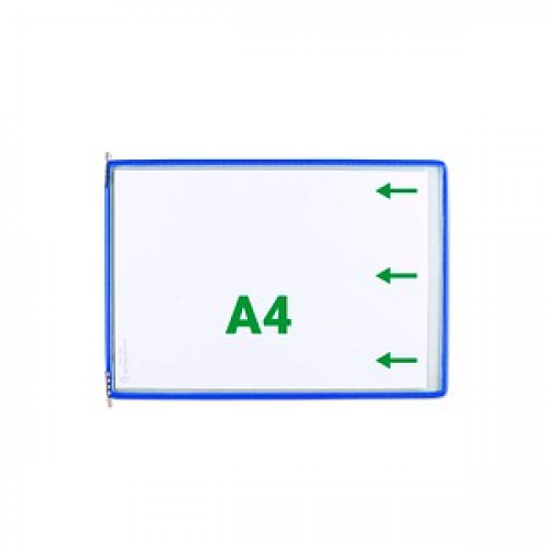 20 tarifold Sichttafeln mit 5 Aufsteckreitern DIN A4 quer blau, Öffnung seitlich