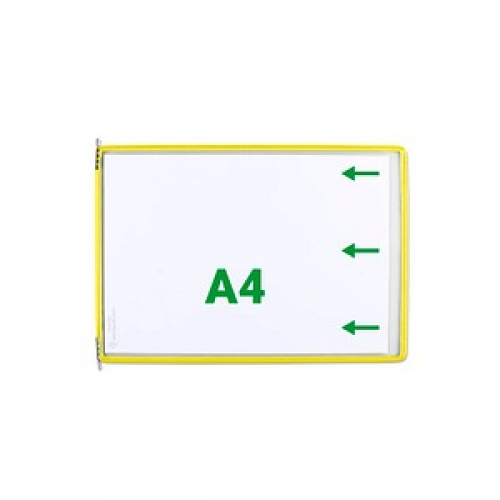 20 tarifold Sichttafeln mit 5 Aufsteckreitern DIN A4 quer gelb, Öffnung seitlich