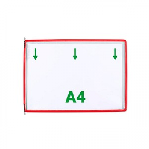 20 tarifold Sichttafeln mit 5 Aufsteckreitern DIN A4 quer rot, Öffnung oben