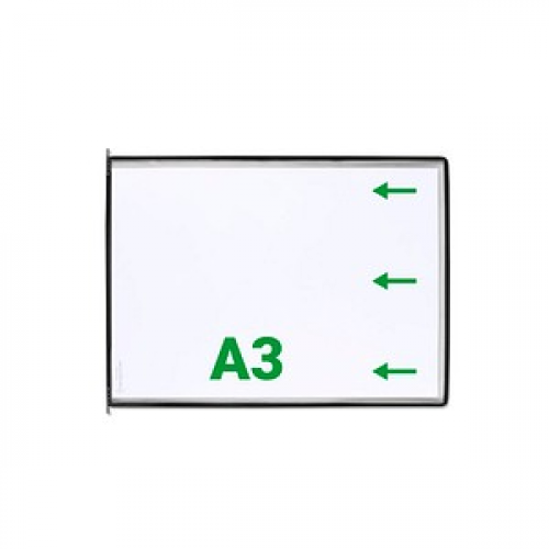 10 tarifold Sichttafeln mit 5 Aufsteckreitern DIN A3 quer schwarz, Öffnung seitlich