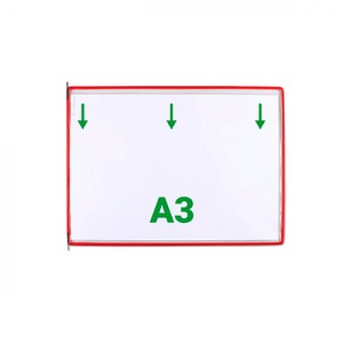 10 tarifold Sichttafeln DIN A3 quer rot, Öffnung oben