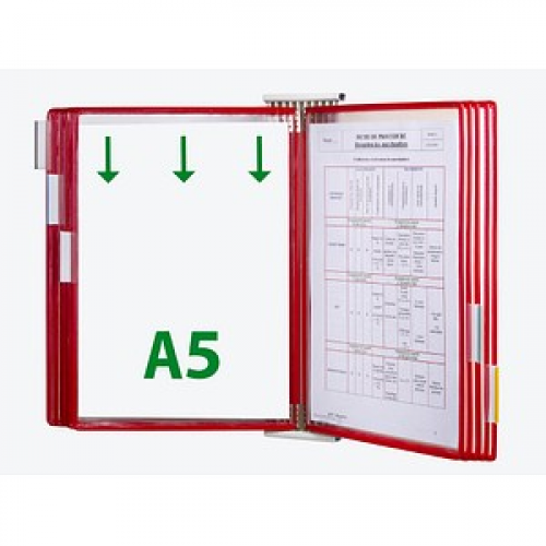 tarifold Wand-Sichttafelsystem 425103 DIN A5 rot mit 10 St. Sichttafeln