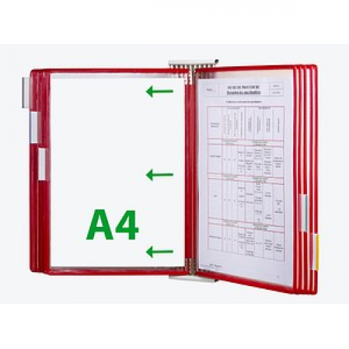 tarifold Wand-Sichttafelsystem 427103 DIN A4 rot mit 10 St. Sichttafeln