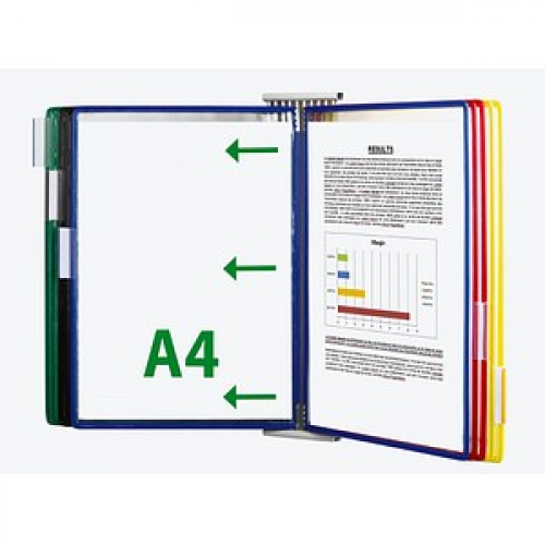 tarifold Wand-Sichttafelsystem 427109 DIN A4 farbsortiert mit 10 St. Sichttafeln