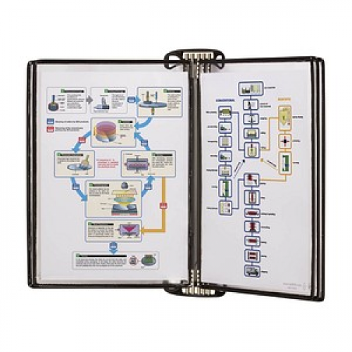 tarifold Wand-Sichttafelsystem PRO 920304 DIN A4 schwarz mit 5 St. Sichttafeln