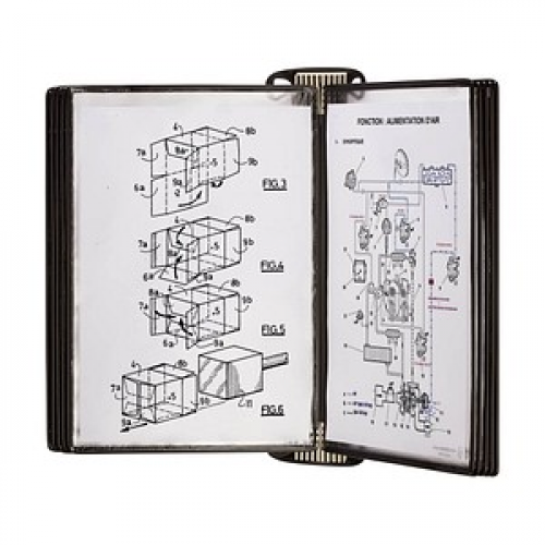 tarifold Wand-Sichttafelsystem PRO 920305 DIN A4 schwarz mit 10 St. Sichttafeln