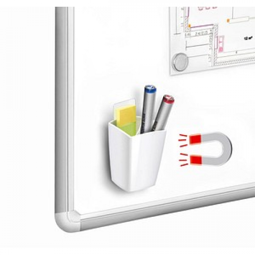 cep magnetischer Stiftehalter weiß Polystyrol 2 Fächer 7,8 x 7,4 x 9,5 cm