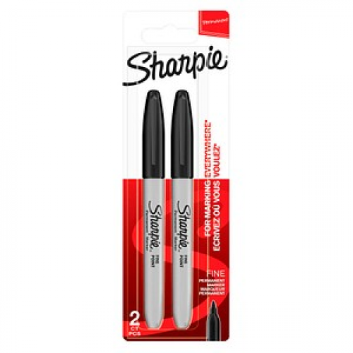 Sharpie Permanentmarker schwarz 0,9 mm, 2 St.