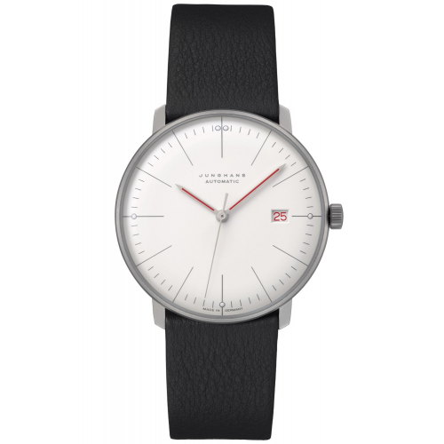 Junghans 27/4009.02 max bill Automatikuhr Automatic Bauhaus Lederband Schwarz