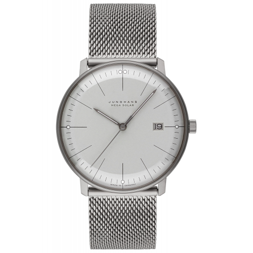 Junghans 59/2022.46 max bill Herren-Funkuhr Mega Solar Titan Saphirglas