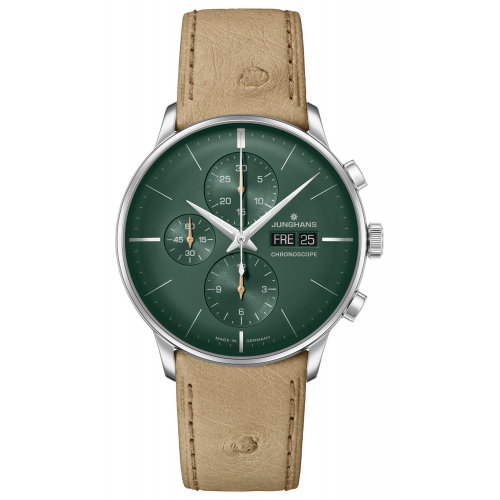 Junghans 27/4222.02 Meister Chronoscope Herrenuhr Automatik Beige/Grün