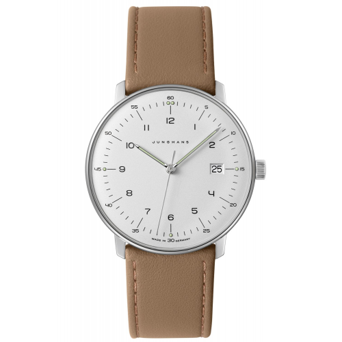 Junghans 41/4562.02 max bill Herren-Armbanduhr Beige mit Saphirglas