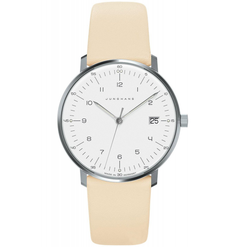 Junghans 47/4252.02 max bill Damenuhr mit Saphirglas Beige