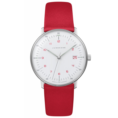 Junghans 47/4541.02 max bill Damenuhr mit Saphirglas Rot