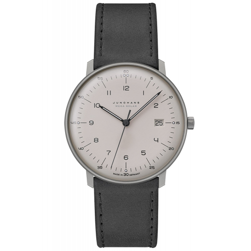 Junghans 59/2023.02 max bill Mega Solar Herren-Funkuhr Titan