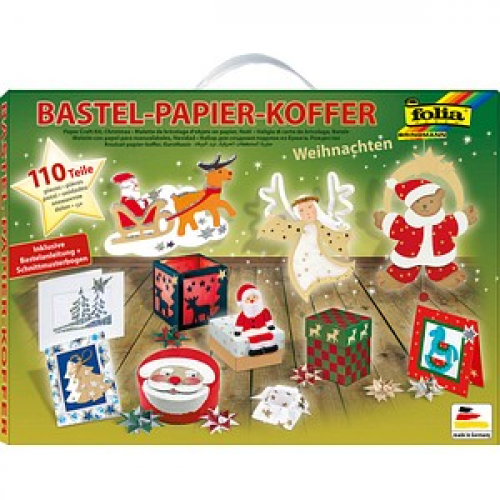 folia Bastelset Papier-Koffer Weihnachten 110-tlg. mehrfarbig