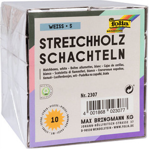 folia Bastelzubehör Streichholzschachteln S weiß 10 St.