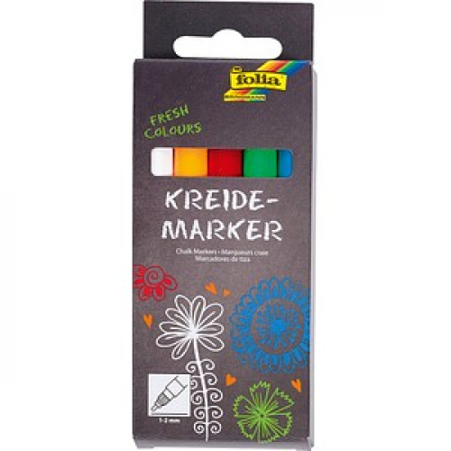 folia FRESH COLOURS Kreidemarker farbsortiert 1,0 - 2,0 mm, 5 St.