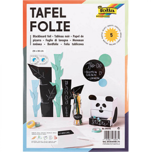 folia Tafelfolie selbstklebend blanko 23,0 x 33,0 cm, 5 Blatt