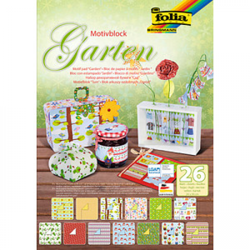 folia Motivblock Garten farbsortiert 80/270 g/qm 26 St.