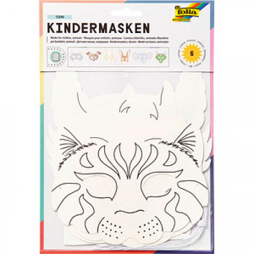 folia Bastelset Kindermasken weiß 6 St.