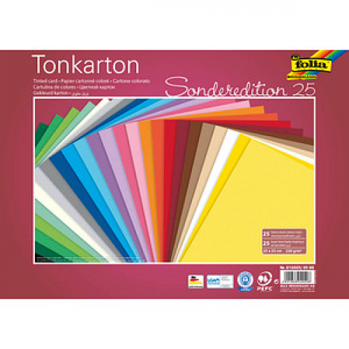 folia Fotokarton Sonderedition 25 farbsortiert 220 g/qm 25 Bogen