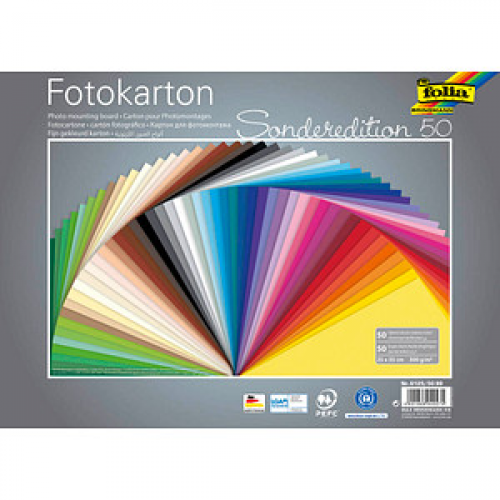 folia Fotokarton Sonderedition 50 farbsortiert 300 g/qm 50 Blatt