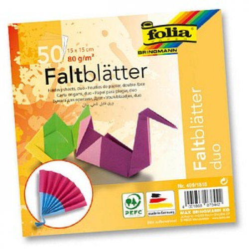 folia Faltblätter duo mehrfarbig 50 Blatt