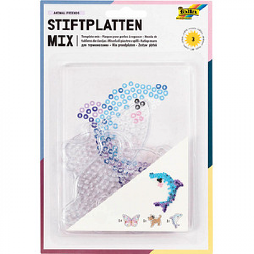 folia Bügelperlen Stiftplatten Tierwelt transparent 3 St.